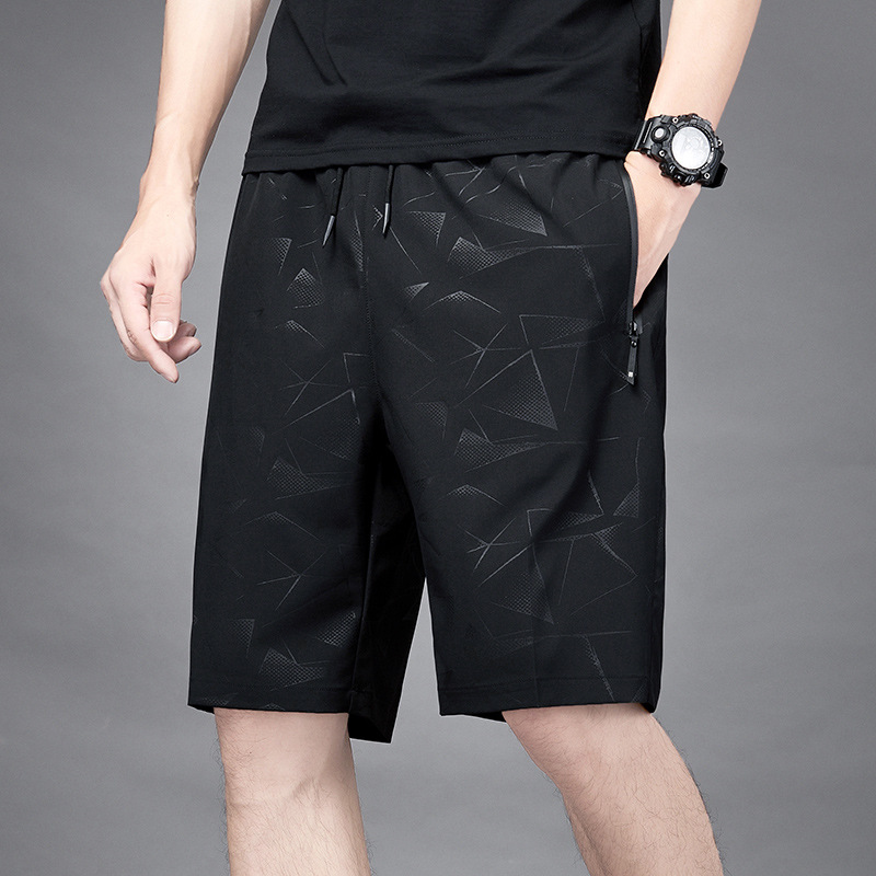 Ice Silk Shorts Men's Summer Fashionable Plus Size Sports Casual Pants Loose Quick-drying Beach Outer Wear Shorts