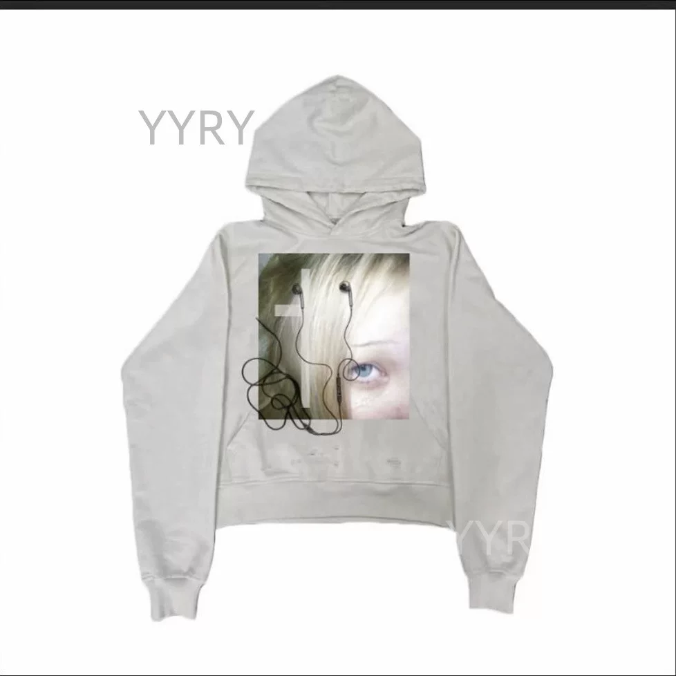 European and American Ins Cross border Personalized Dark Printed Thick Cotton T Long Sleeve Hoodie Retro Coat Street Trend y2k