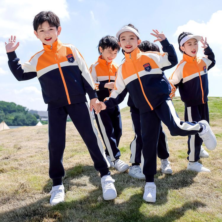 British style school uniform primary school student class clothes spring and autumn clothes four-piece children's baseball uniform sports kindergarten Garden clothes suit