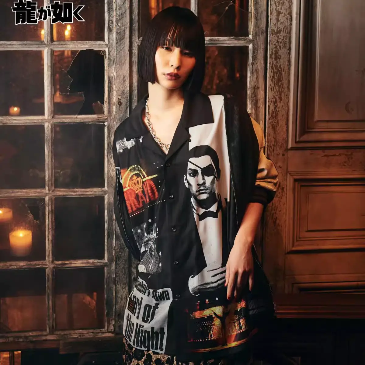 Japanese style Glamb Joint Yakuza Ryuuzaki Ryukou Orochi Long sleeves shirt Print Tops Men and Women