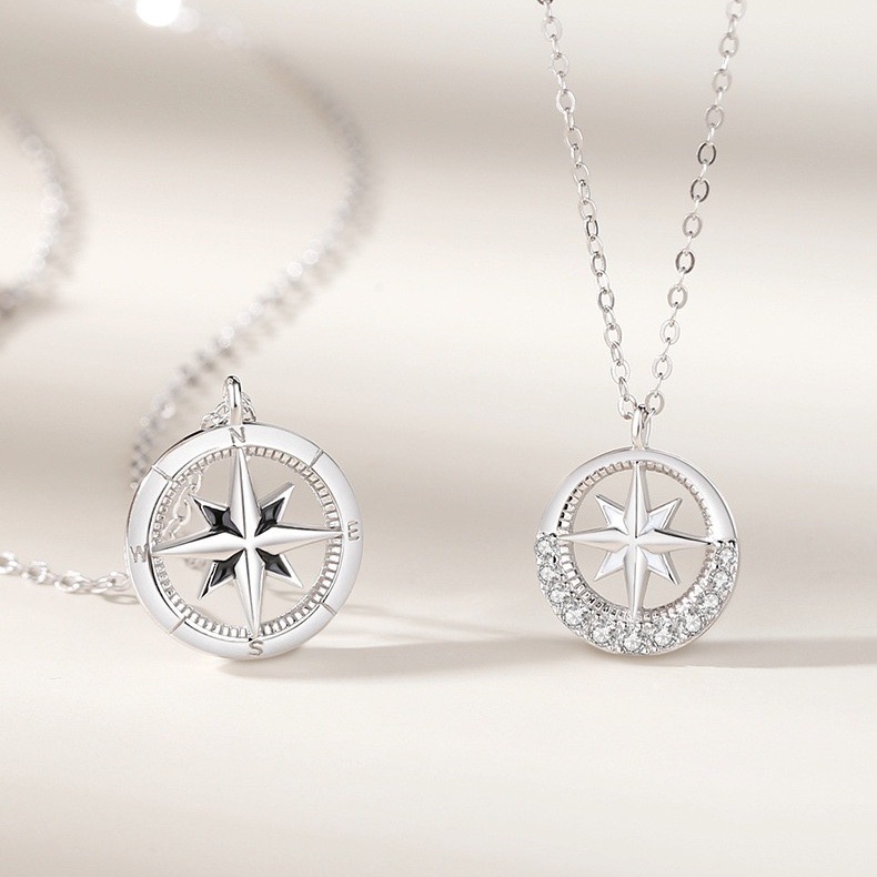 Six-Pointed Star Couple Necklace for Men and Women, Niche Simple Geometric Cross Clavicle Chain 520 Valentine's Day Gift
