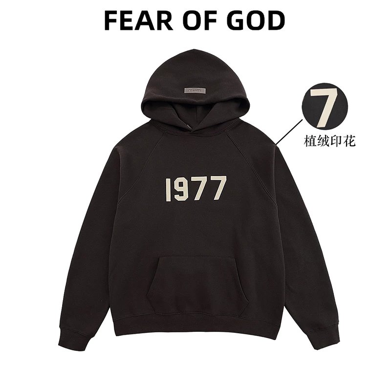 重磅高质量！FOG连帽衫卫衣男女ESSENTIALS复线1977美式大码潮牌宽松情侣外套