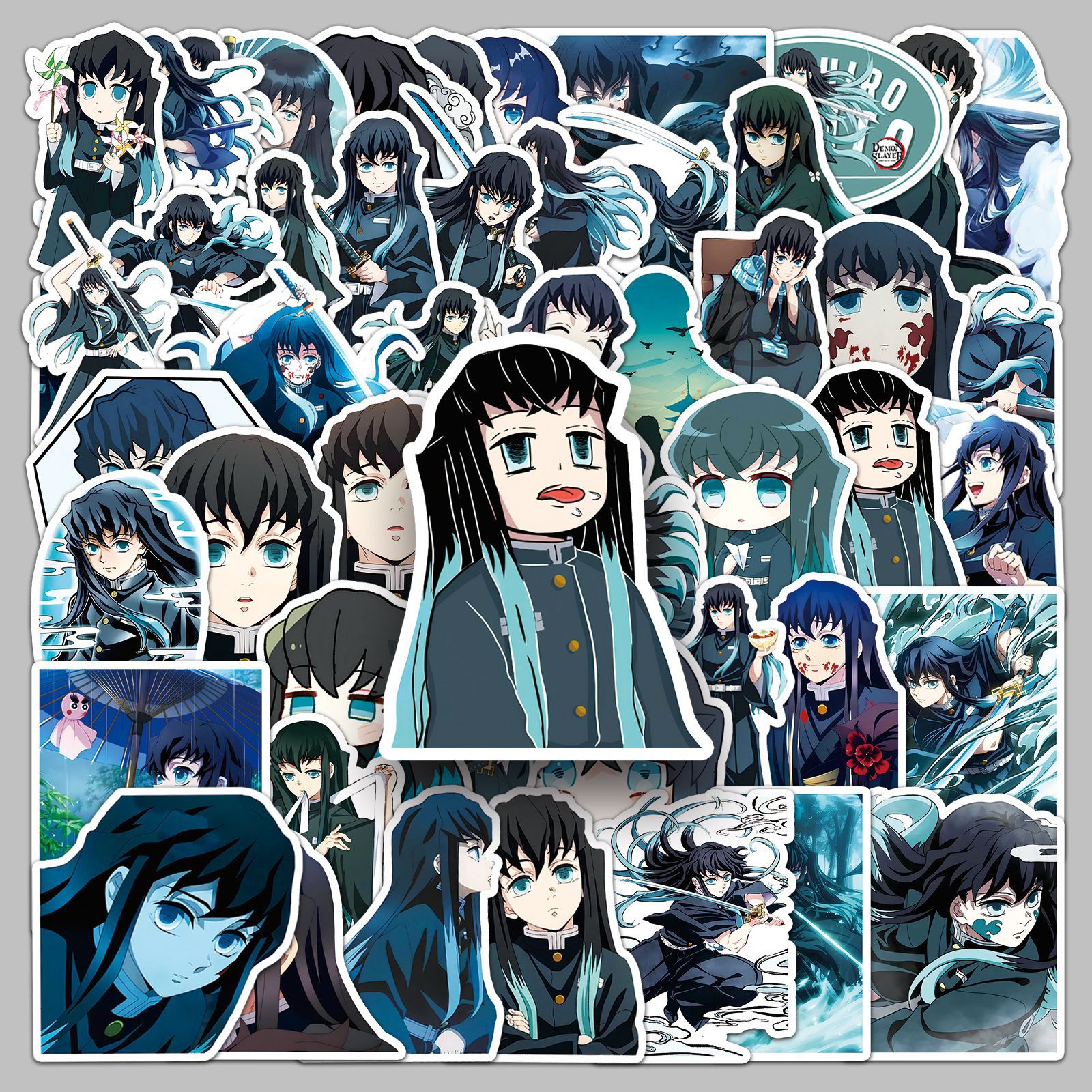 50 Shirako Ichiro Stickers Ghost Extinguishing Blade Anime Characters Day Diffuse Waterproof Decorative Computer Thermos Stickers