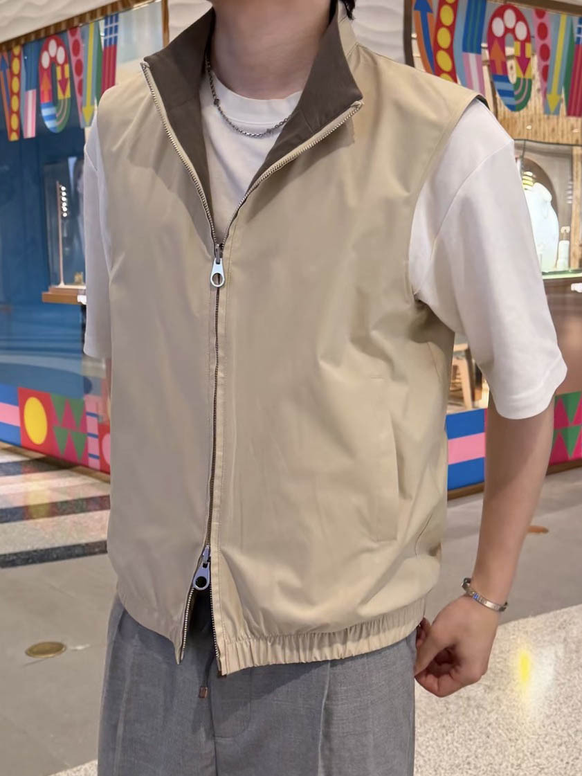 Live-Streamed Supply of New Double-Sided Reversible Simple and Stylish Double-Zip Old Money Style Loose Trendy Layered Vest