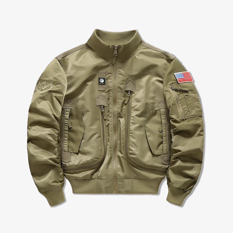 European code 726//new military fan jacket air force pilot single jacket men's baseball uniform tactical collar coat men