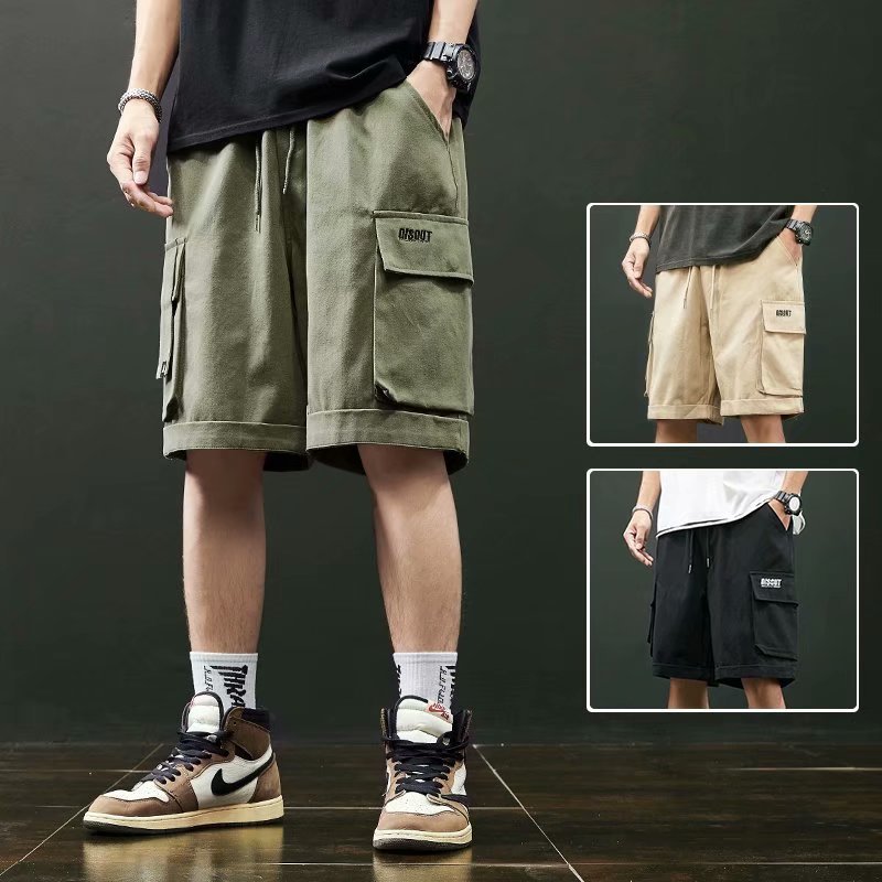 Casual Pants Men's Loose Shorts Fashionable Youth Trendy Brand Beach Pants Japanese Style Large Pocket plus size Workwear Pants