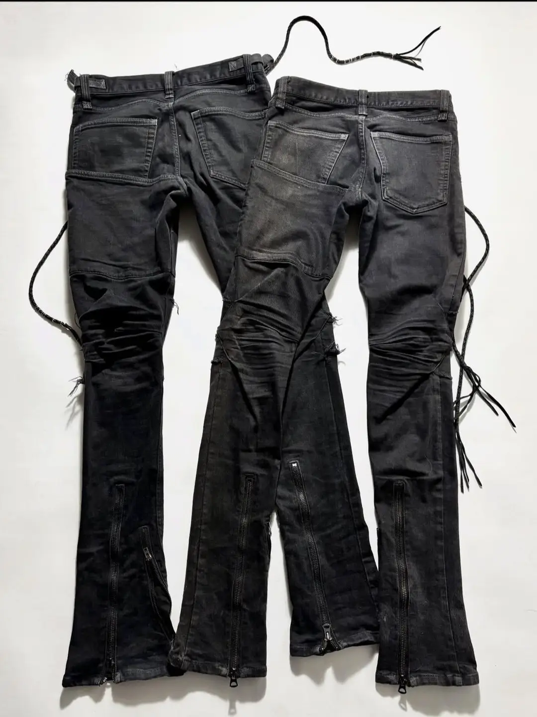 Ifsixwasnine Visual Style Washed Lace-Up Micro-Flare Jeans