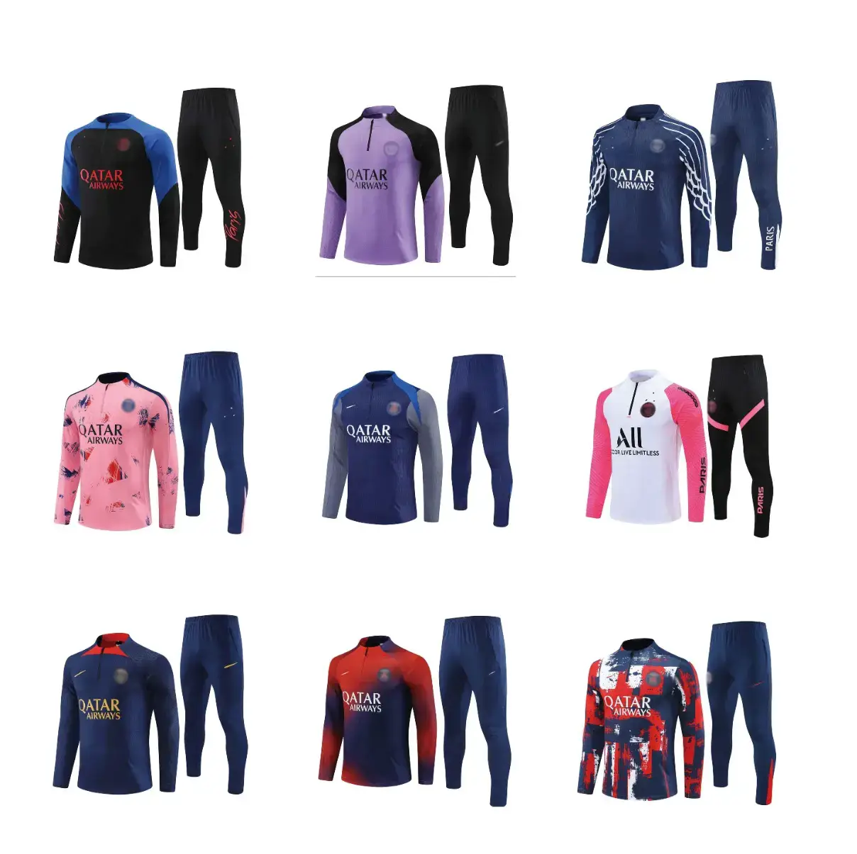 Paris Saint-Germain Dembele Digne Football Team Pre-Match Training Uniforms, Player Version, In-Stock Camouflage Edition