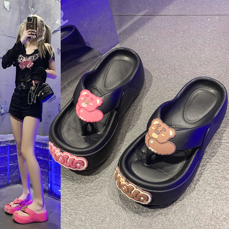 Summer eva slip-on slippers fashion beach platform flip flops home deodorant non-slip trendy wedge sandals