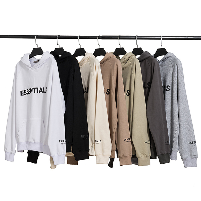 Autumn and Winter ESSENTIALS three-dimensional silicone hooded sweater FOG men and women couple wear casual thin loose coat