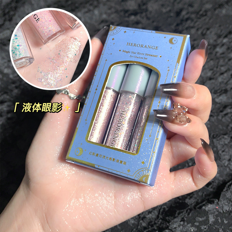 HERORANGE ~ magic color Star River eye shadow liquid pearlescent Super Flash sequins glitter highlight lying silkworm brightening diamond shining