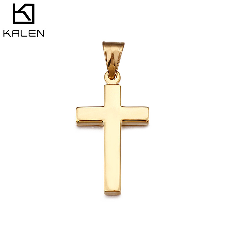New pendant simple glossy cross pendant Korean style jewelry titanium steel jewelry
