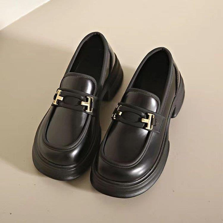 New Mary Jane British-Style Small Leather Shoes, Height-Increasing Small Leather Shoes, Size 38/Pair, British Style, Platform Soft Sole