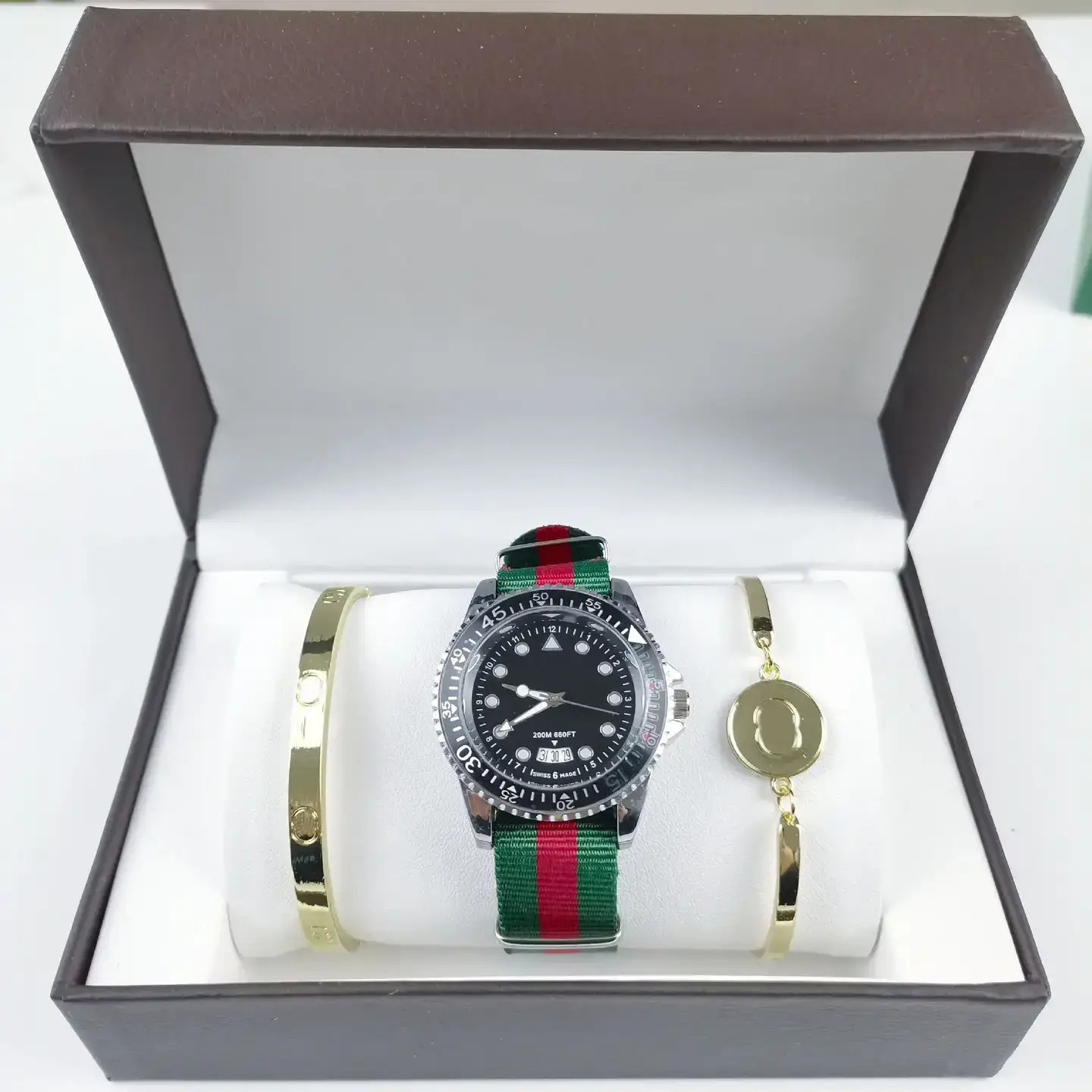 GG Watch Three-piece Set Quartz Men's Export Popular Sports Casual Simple Stainless Steel Belt European and American Women's Watch Net
