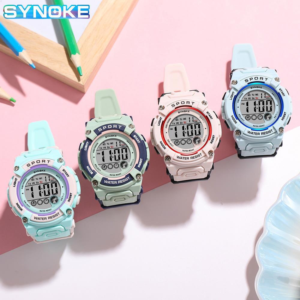 Factory Goods Children's Student Waterproof Sports Multifunctional Digital Watch for Boys and Girls, In-Stock Digital Display Student Model Electronic Timer