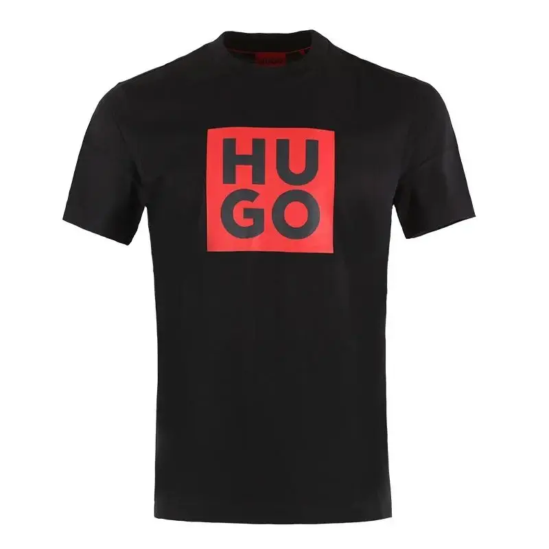 外贸HUGO字母同款欧码亚马逊动漫原宿棉T印花图案