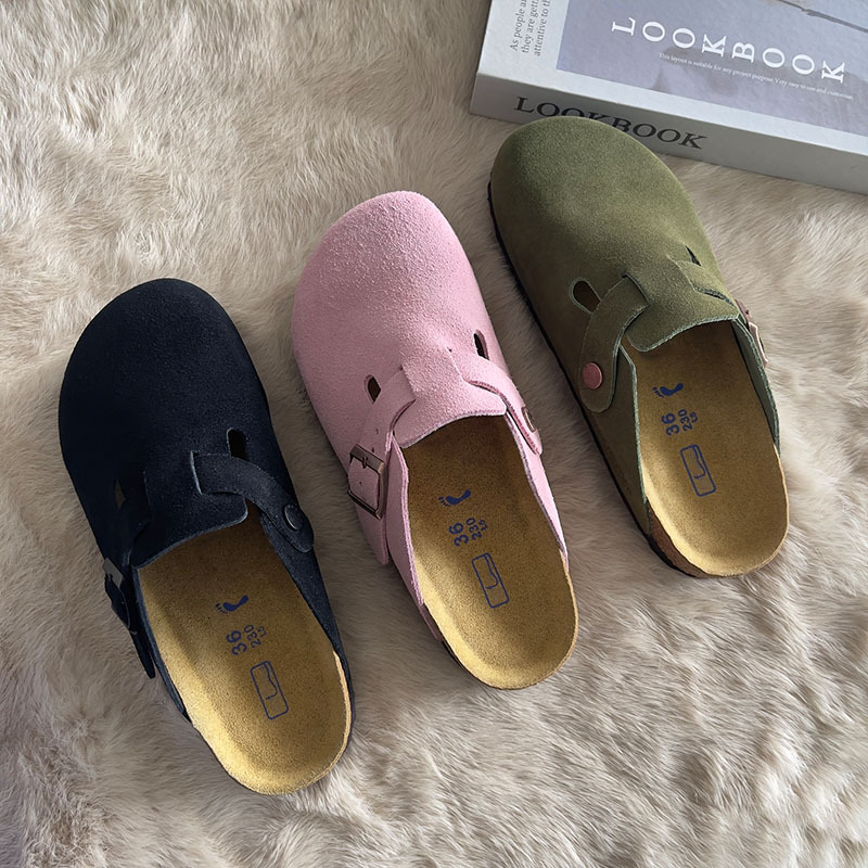 Genuine Leather Birkenstock Shoes, a Must-Have for Couples, Street Style Flat Toe-Cap Slippers, Stamped Cross-Border 1:1 Birkenstock Shoes Foto QC de 1688 na Qualit.ly
