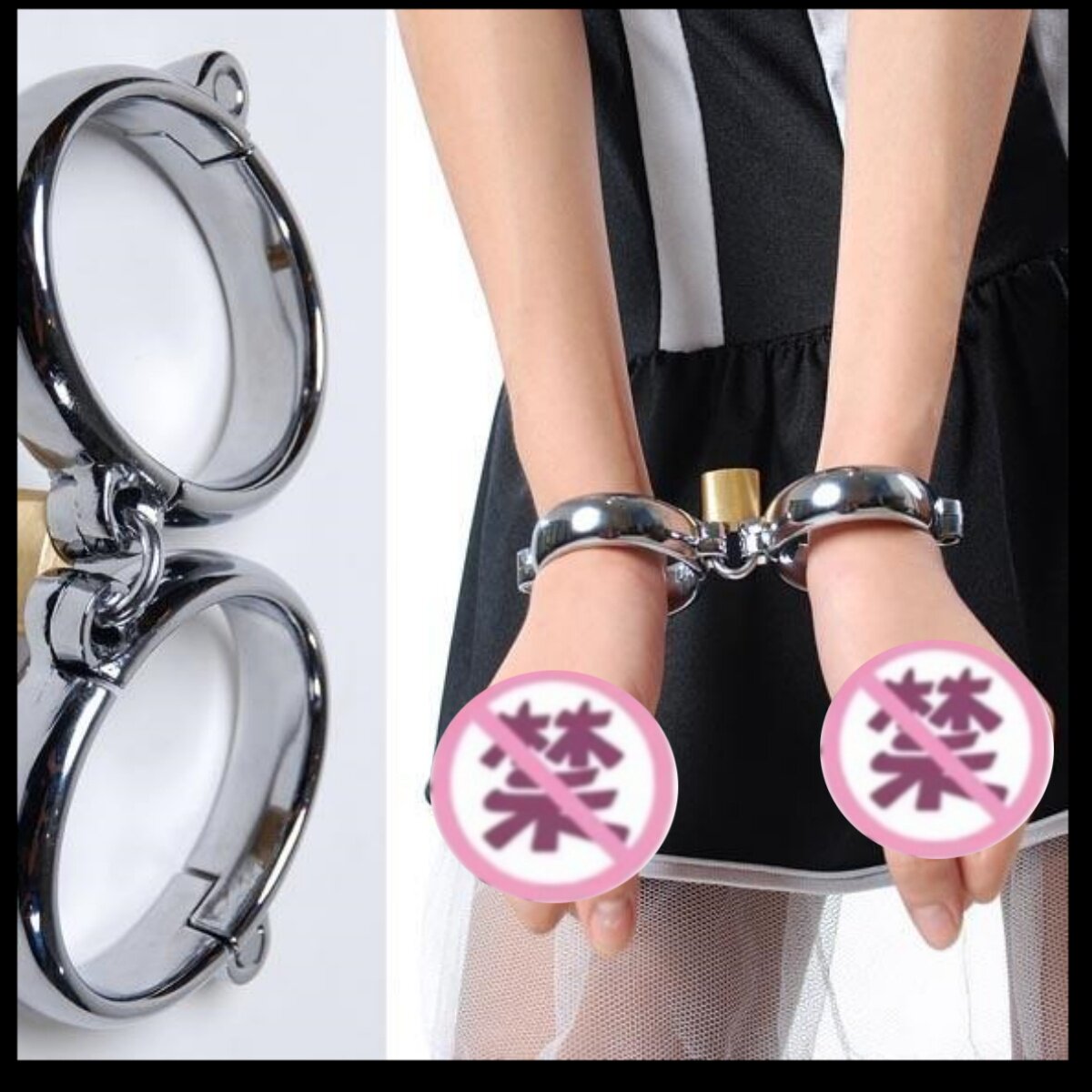 Thickened Handcuffs and Bracelets for Boys, Children's Toys, Murder Mystery Room Props, Stainless Steel Couple's Iron Alloy Shackles