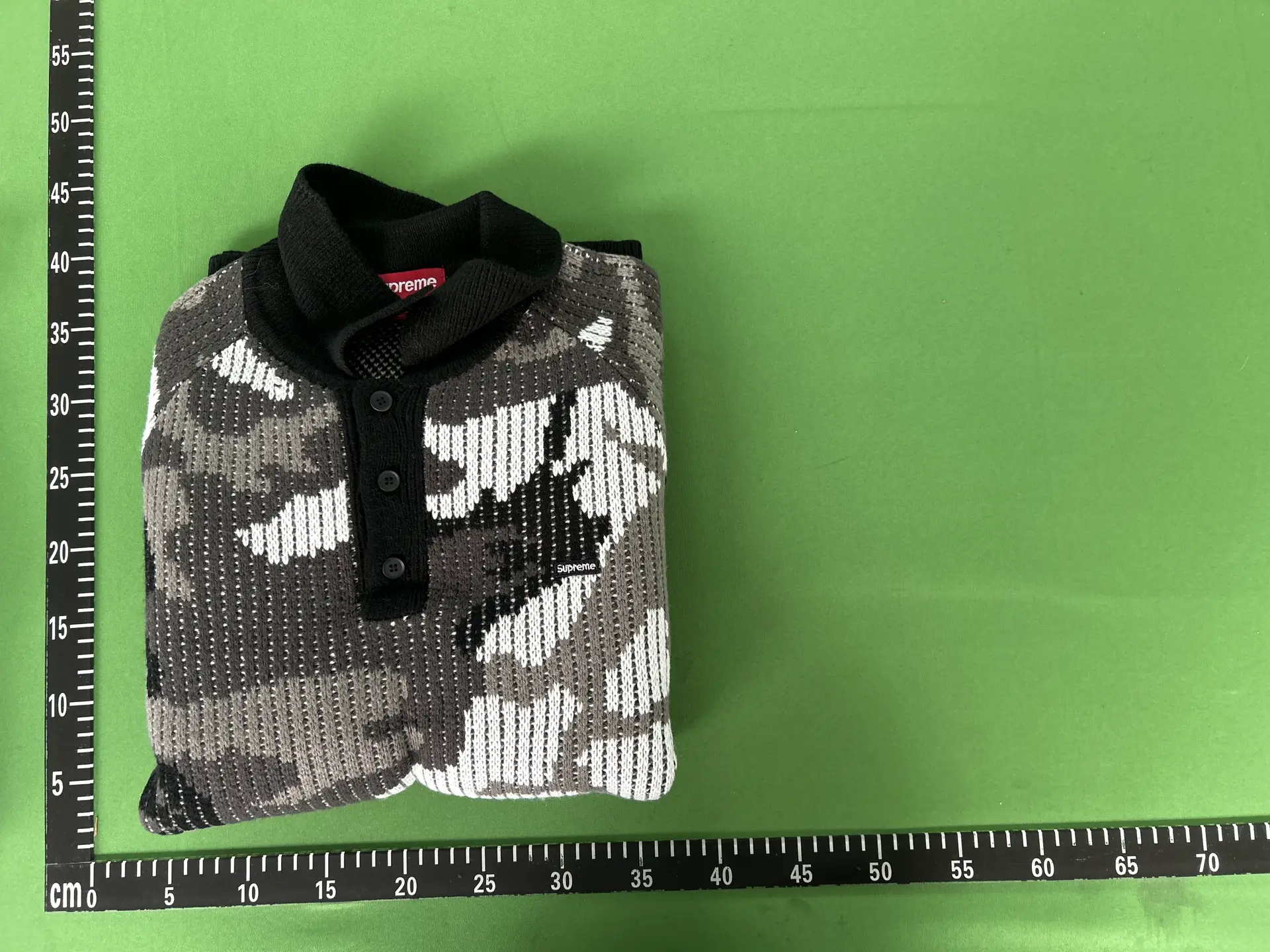 Supreme Black and White Camouflage Sweater
