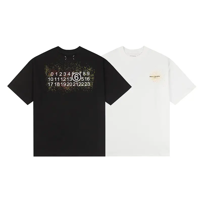 2024 Summer Front and Back Letter Print Loose Korean Style Short Sleeve Men's and Women's T-Shirt