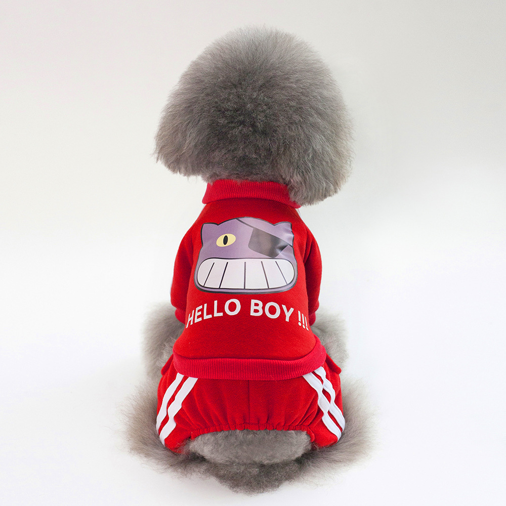 Pet clothes Teddy dog clothes pet clothes autumn and winter cat clothes 18 Hello cat four-legged sweater