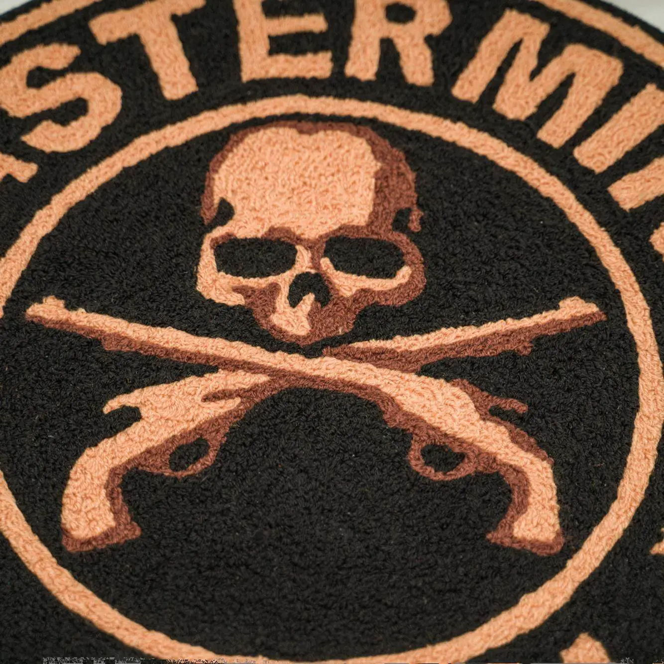 Creative Room Mastermind Japan Mmj Coffee-Colored Black Background Skull Carpet Floor Mat Cushion