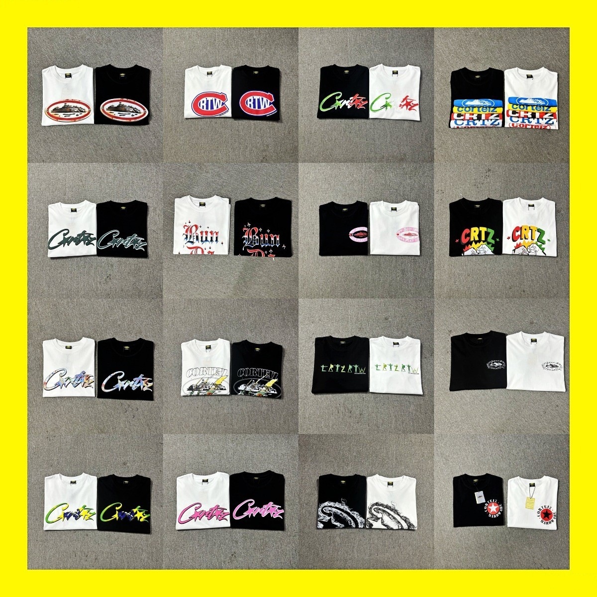 Foreign Trade Wholesale Corteiz Letter Logo Printed Short-Sleeved Fog High Street Fashion Brand Couple Loose T-Shirt