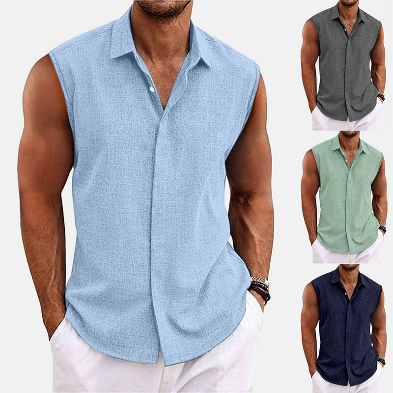 2025 New Summer Cross-Border Tops and Shirts Amazon Independent Station Lapel Button Beach Shirts