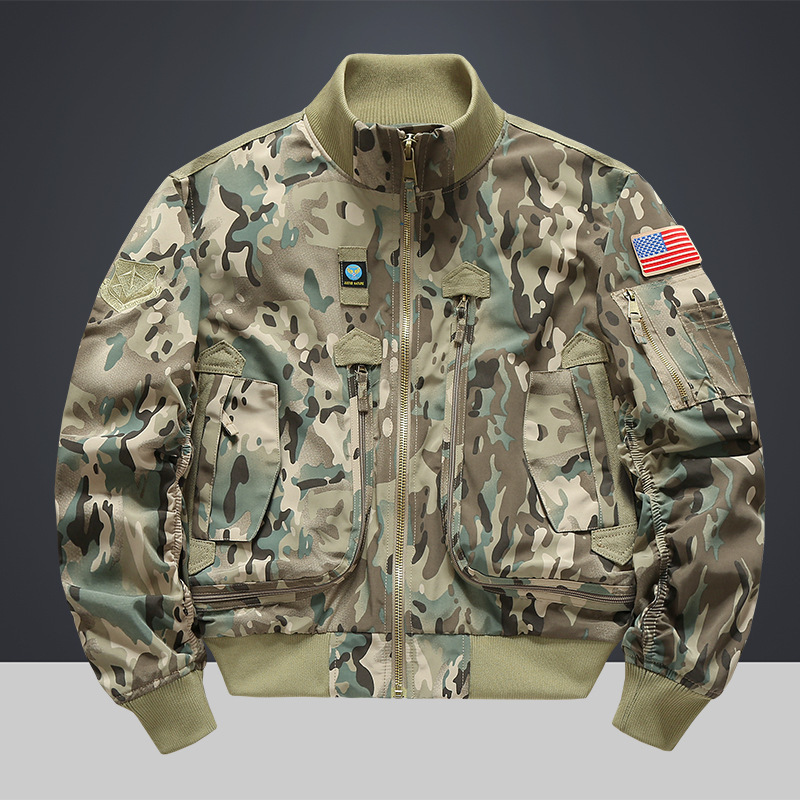 European size 726 new military fan spring and autumn air force bomber jacket men's baseball uniform short tactical stand collar jacket