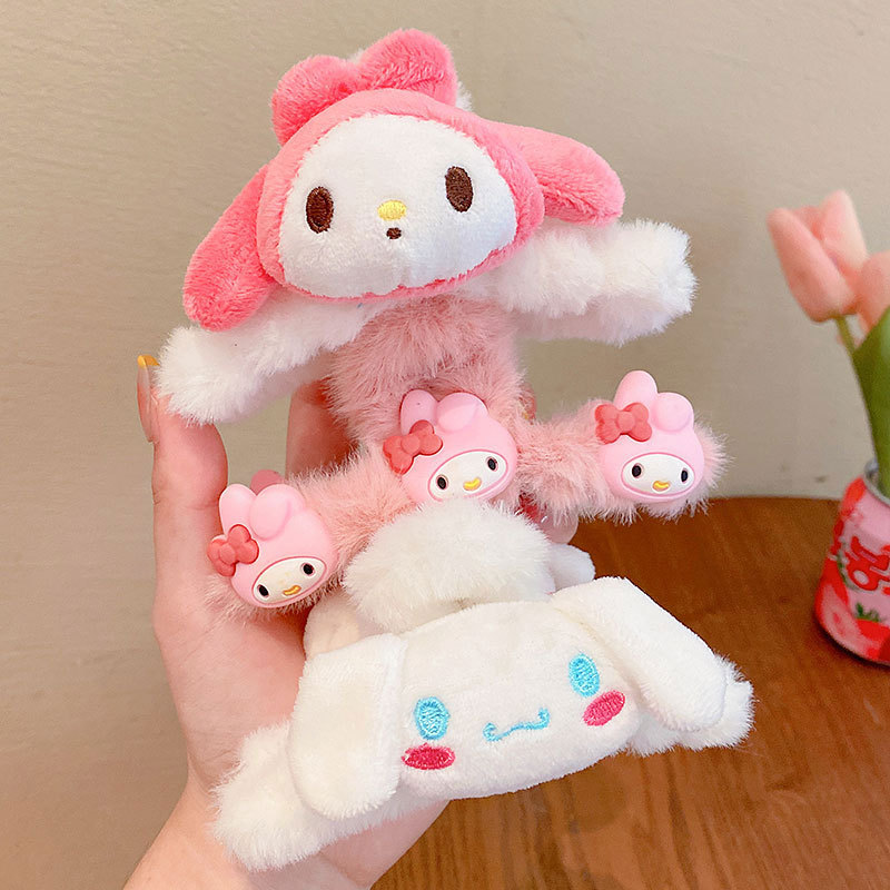 Children's Internet Celebrant Strawberry Bear Plush Grab Clip Little Girl's Hair Shark Clip Baby's Winter New Hairpin Headwear