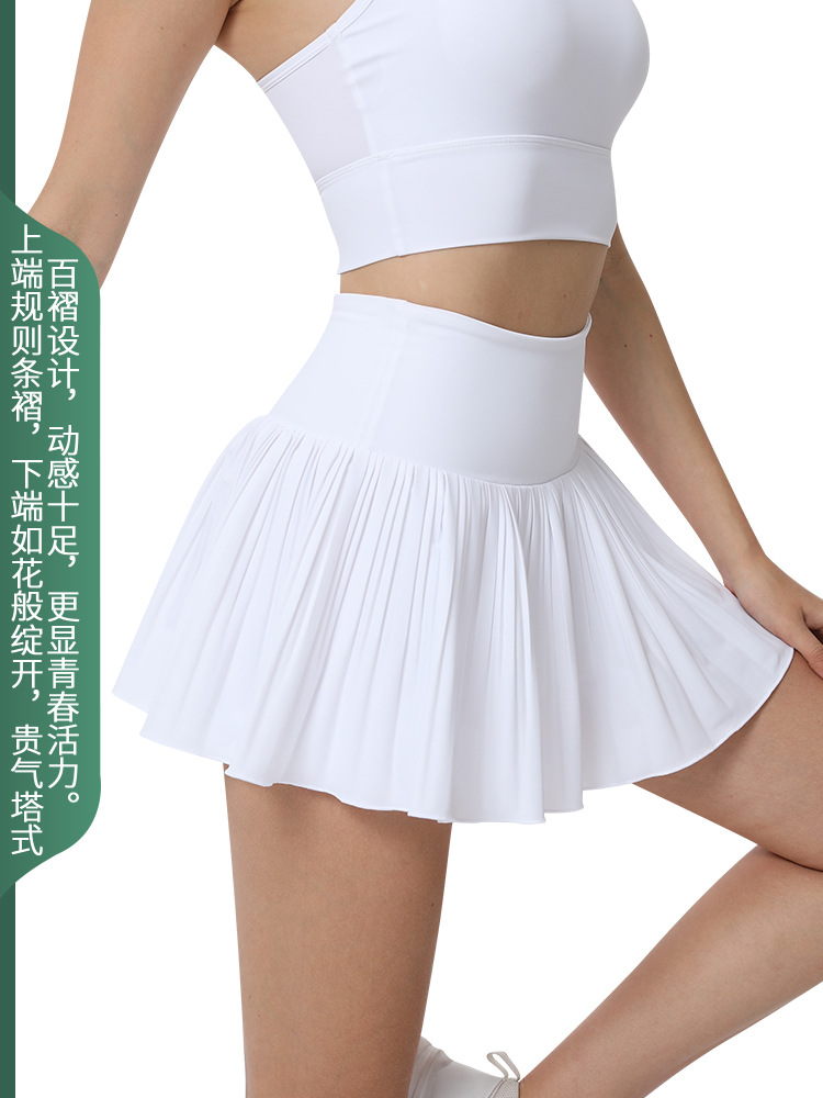 Quick-drying sunscreen pleated skirt running fitness yoga badminton tennis skirt outdoor golf short sports skirt women