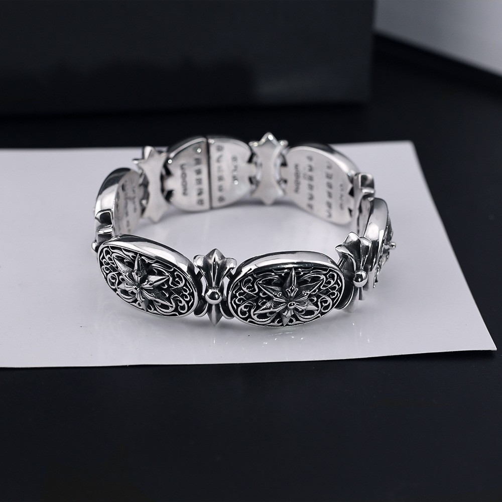 Crow Retro Hexagram Heavy Industry Bracelet Personalized Punk Aggressive Trend Men's Hexagram Heavy Industry Bracelet Fotografie QC de pe 1688 pe Qualit.ly
