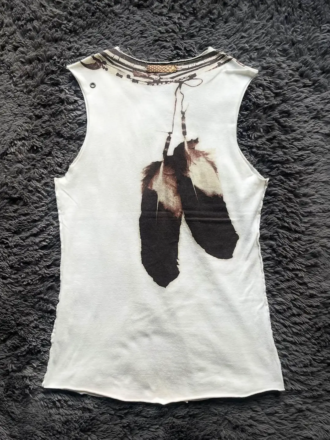 Rampage goods! Independent ifsixwasnine 00ss visual system wrong view painting archive eagle claw feather printed vest