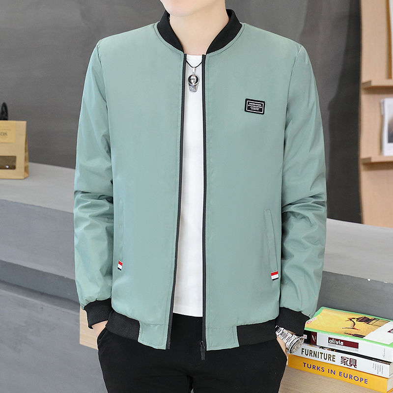 Spring and Autumn Thin Men's Jacket Trendy Slim Men's Baseball Uniform Youth Casual Stand Collar Top Jacket Men's Clothing