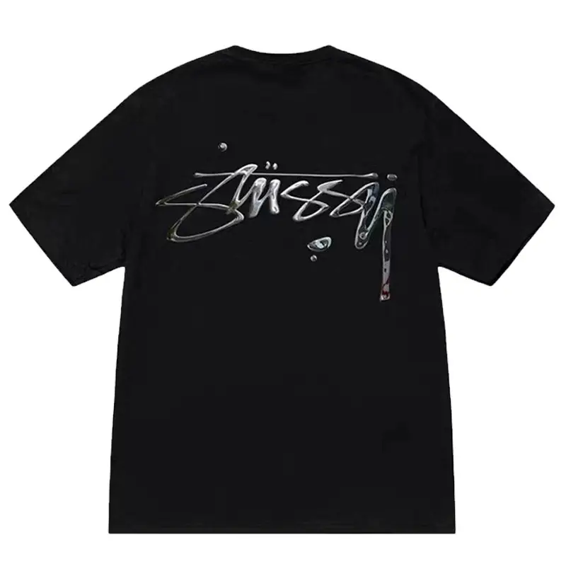 Trendy brand Stuxi STU short sleeved t-shirt Mercury Shanghai limited edition heavyweight high version loose pure cotton parent-child clothing children's clothing