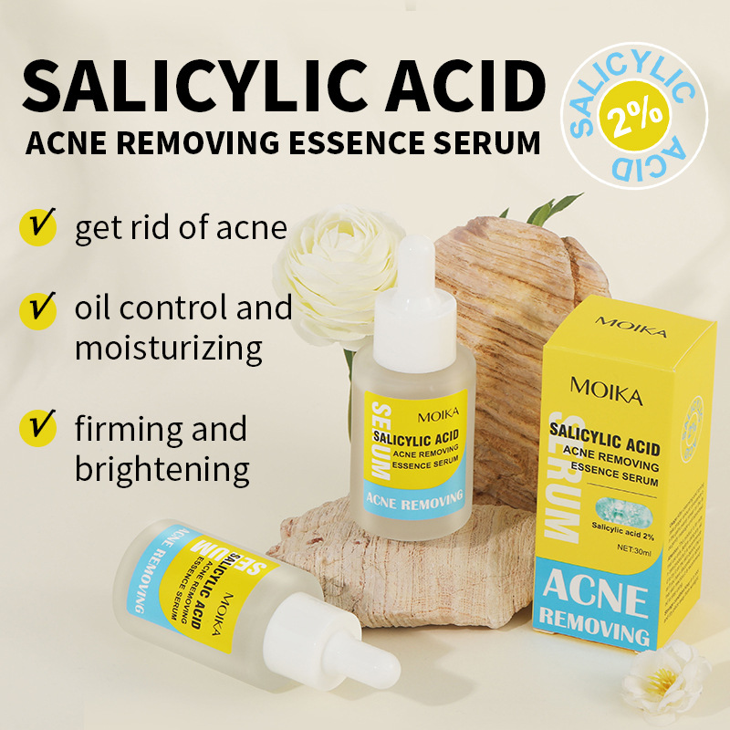 Full English version of salicylic acid anti-acne essence facial essence stock solution for foreign trade cross-border export wholesale skin care factory
