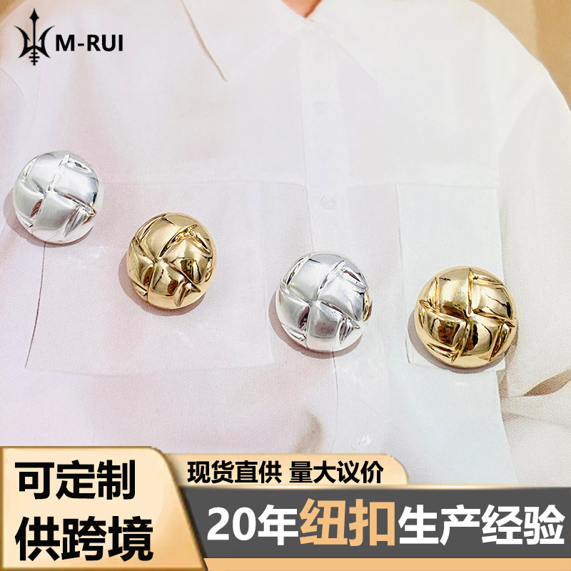 Korean Style Simple Round Square Pattern Spring and Summer Men's and Women's T-Shirt Small Button Sweater Cardigan Jacket All-match Button