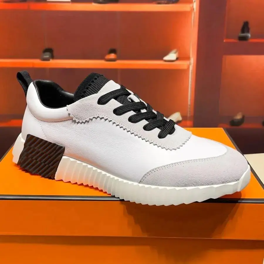 in stock H Casual sneaker Women's Leather White Shoes Thick Bottom Couple's Panda Shoes Flat Breathable H Running Shoes for Men