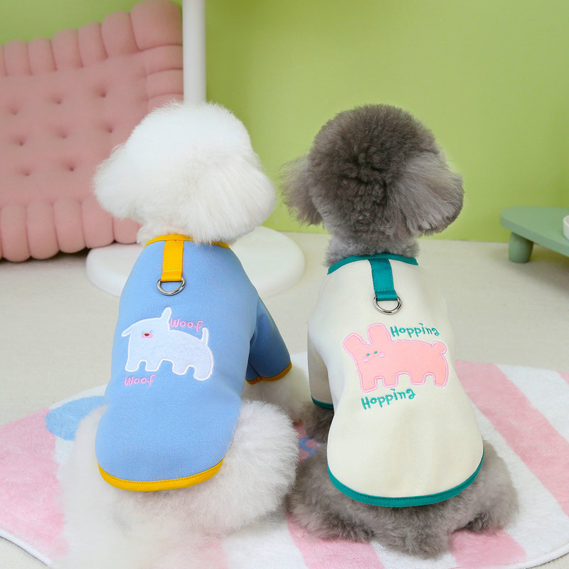 Dog Clothes Teddy Dog Bone Bear Small Dog Puppy Autumn and Winter Sweatshirt Anti-Dirty Pet Clothing 24 Jumping Cat Sweatshirt