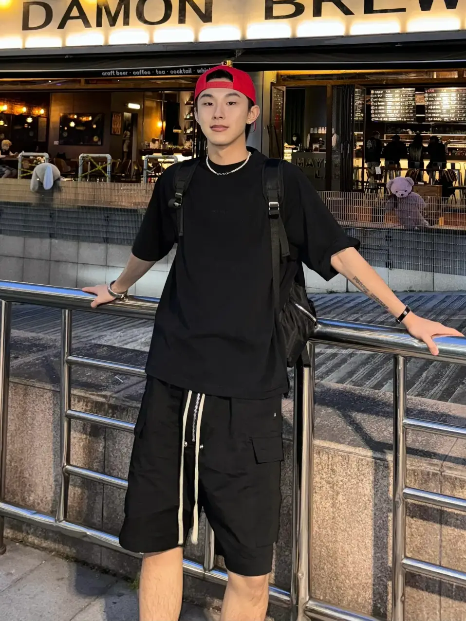 American Ro Style High Street Loose More Flap Pocket pants Straight-leg parka shorts Men and Women Trendy Summer Drawstring Half Length Pants