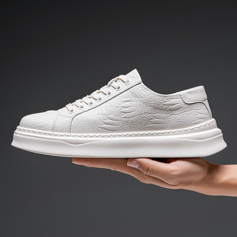 Extra Large Men's Shoes 2025 Spring New Trendyy Sneakers British Style Polished Casual Shoes Soft Sole White Shoes for Men