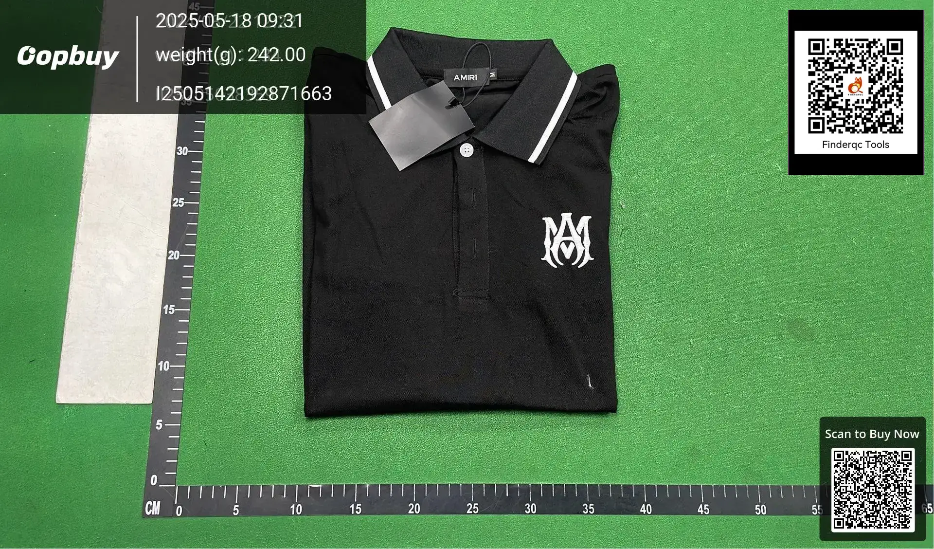 AMIRI Black Short-Sleeved Polo Shirt