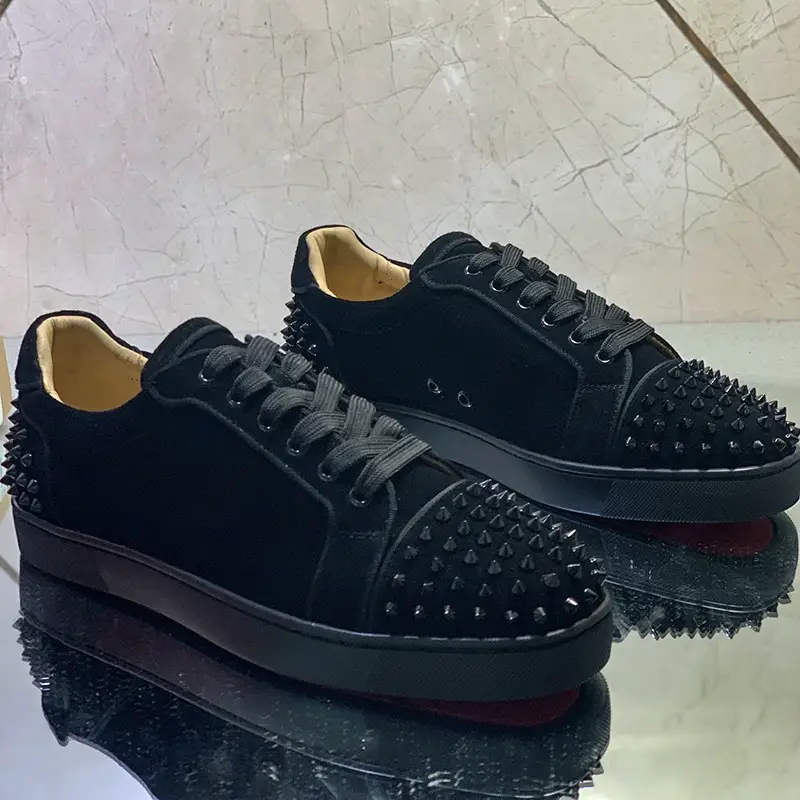 Low Ankle Rivet Shoes CL Ciaga Men's Shoes Cowhide Casual Women's European and American Fashion Red Bottom Head and Tail Sports Board Shoes
