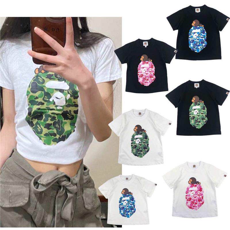 Japanese Trendy Brand Bape Children's Clothing Pure Cotton Casual Short-Sleeve Summer Printed Ape Design Boys and Girls Short-Sleeve T-Shirt Trendy Parent-Child Outfit QC 写真 TAOBAO Qualit.ly