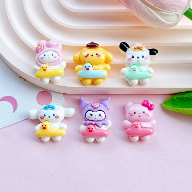 Paqia dog swimming ring series resin diy jewelry accessories mobile phone case refrigerator patch hole shoes material wholesale