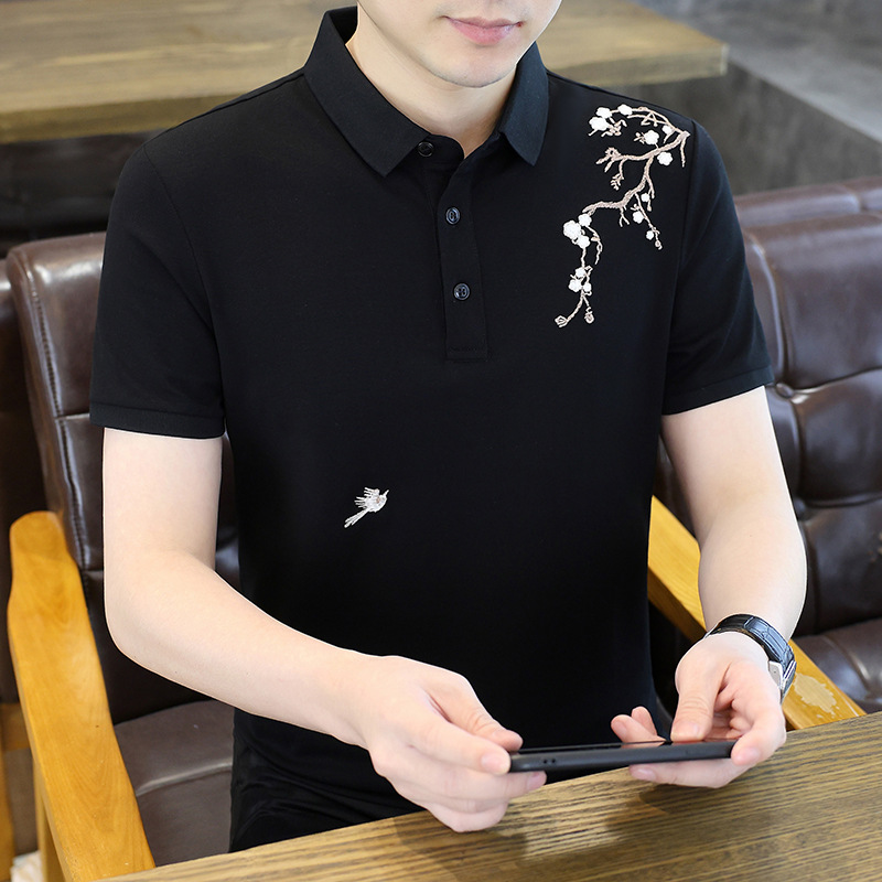 2026 New High-End Round-Neck Men's Short-Sleeved Polo Shirt, Ice Silk Thin Style, Casual and Versatile Half-Sleeved Breathable Top-P