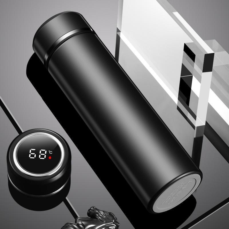 Black 480ml Tea and Water Separation Smart Thermos Cup 304 Stainless Steel Tea Cup High-Value Water Cup