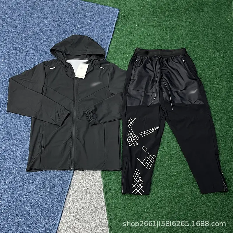 2025 Autumn and Winter Sports Quick-Drying Zipper Cardigan Outdoor Hooded Suit Sweatshirt Pants Running Training Casual Couple