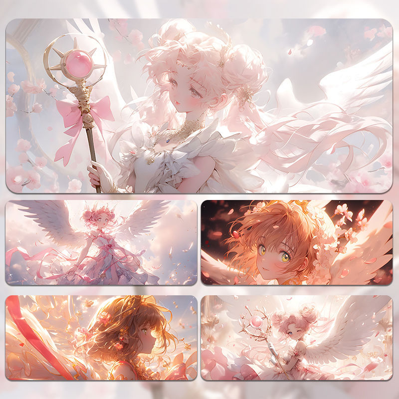 Cardcaptor Sakura Mouse Pad, Extra Large Cartoon Cute Girl Office Computer Keyboard Wrist Rest Desk Mat