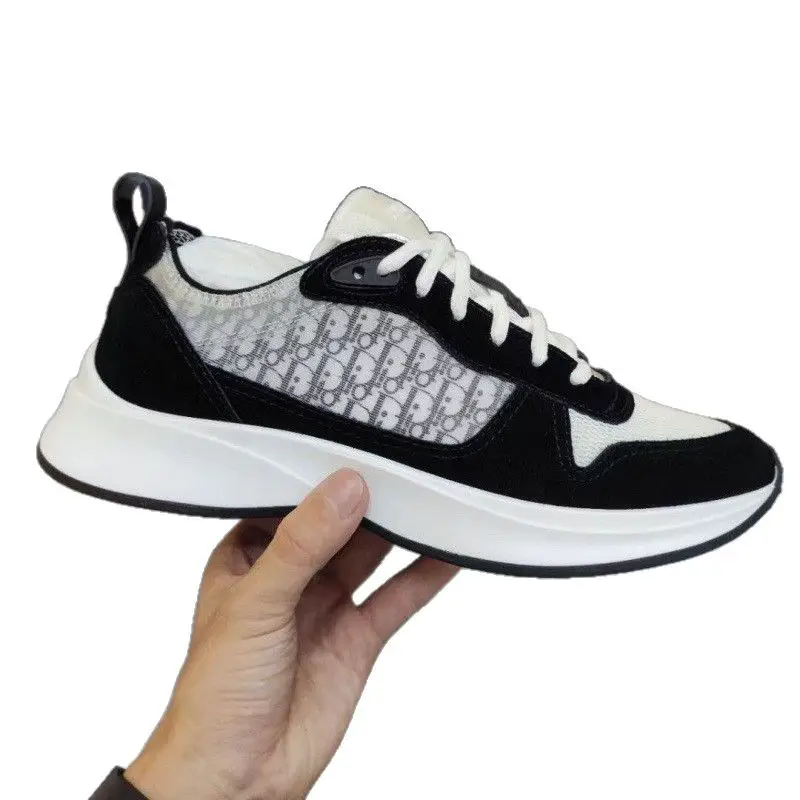 Sports thick-soled casual shoes men's shoes new stitching fashion all-match sneaker trend breathable lace-up dad